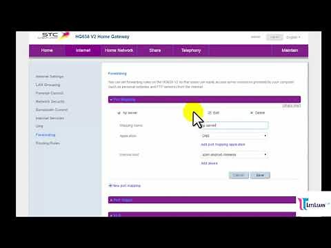 Configured Port Forwarding in STC Modem HG658 V2 Home Gateway