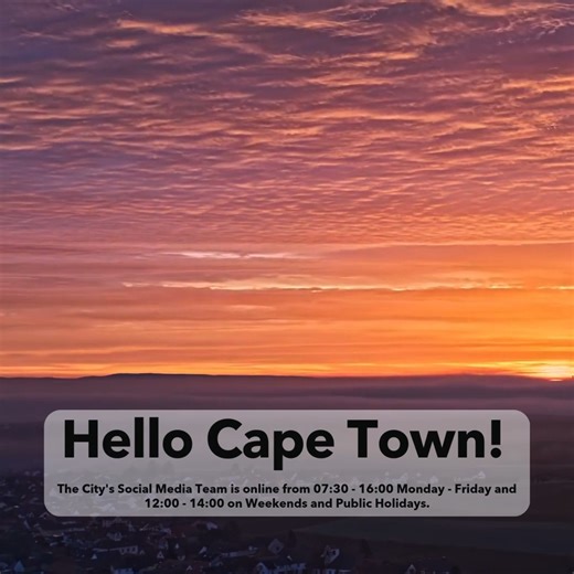2.8K views · 22 reactions | Hello Cape Town! The City's Social Media Team is online. How can we help you today? | City of Cape Town | Facebook