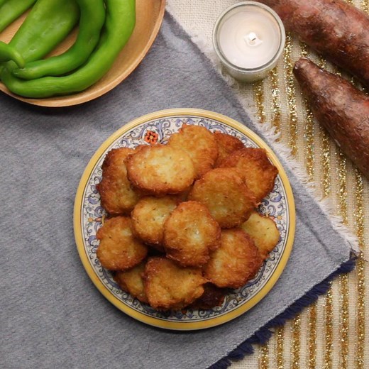 1.9M views · 2.7K reactions | Yuca Fritters (Arepitas de Yuca) Crispy on the outside and soft on the inside, these crispy fritters make for a fun and easy appetizer. Recipe: https://tasty.co/recipe/yuca-fritters-arepitas-de-yuca | Tasty | Facebook