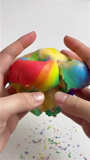 Rainbow Heart Clay Cracking ASMR! 🌈💔 #ASMR #Slime #Satisfying #ClayCracking #OddlySatisfying