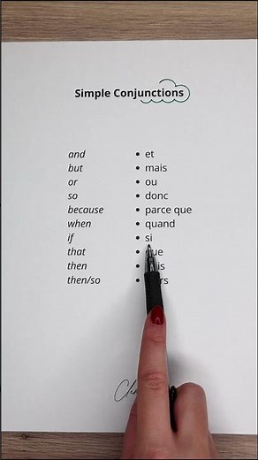 Simple Conjunctions in French #learnfrenchwithclemence