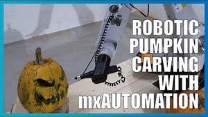 3.8K views · 56 reactions | Creative Robotics developed a robotic pumpkin carving application for use with a KUKA & their mxAutomation package, powered by KUKA|prc. Subscribe for more KUKA tutorials from Karl Singline: https://www.youtube.com/channel/UCH166BcWXSEYoTwiZGVLy3w?sub_confirmation=1 | KUKA | Facebook