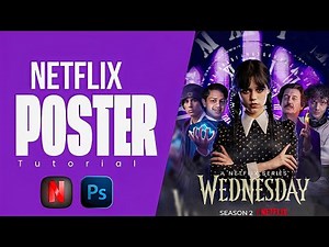 Netflix-Inspired Movie Poster Design | Wednesday Series Photoshop Tutorial