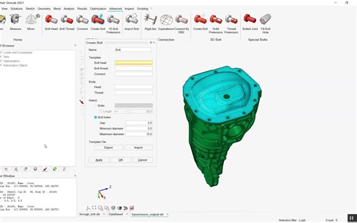 SimLab快速建模1D螺栓
