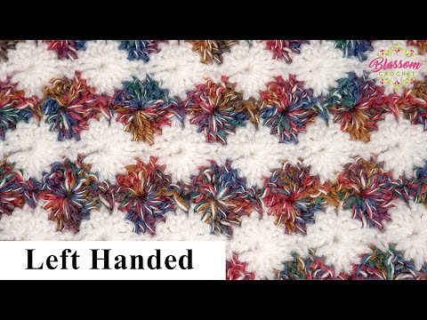 Left Handed Simple Crochet - Harlequin Stitch - Blossom Crochet Tutorial
