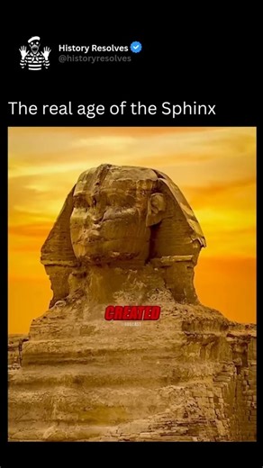 History | Ancient History on Instagram: "The real age of the Great Sphinx of Giza has long been the subject of debate, balancing established archaeological evidence with more controversial alternative theories. Mainstream Egyptology dates the Sphinx to around 2500 BCE, during the reign of Pharaoh Khafre of the Fourth Dynasty, based on its proximity to his pyramid complex, stylistic similarities, and archaeological context. According to this view, the Sphinx was carved directly from the limestone