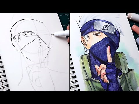 How to draw Kakashi step by step | Coloring And Sketching In Real Time!