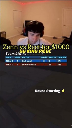 Zenn vs Reet for $1000 #fortnite #fortniteclips #zenn #reet