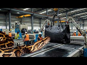 INSIDE THE FACTORY: Mesmerizing Process of Making Black Python Leather Wallets & Bags