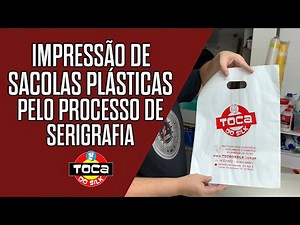 Screen printing on plastic bags.