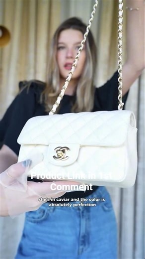 🤍 Chanel White Ivory Mini Flap ✨ Stunning Neutral! #ChanelBag #redeluxe #shorts