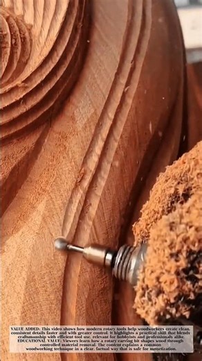 Precision Wood Carving with a Rotary Tool! #shorts