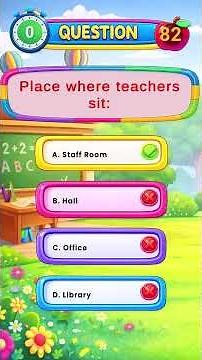 Easy Classroom General Knowledge Questions for Kids | School GK Quiz for Class 1 to 5 #kidsquiz