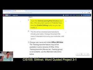 CIS105: SIMnet: Word Guided Project 3-1