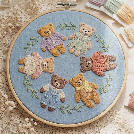 Embroidery Pattern: Teddy Bears, Digital Download (PDF File) - Etsy