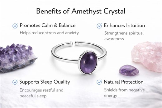 Natural Amethyst Ring: Adjustable, Minimalist, Spiritual Jewelry - Etsy