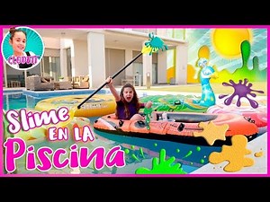 SLIME en la PISCINA de MI NUEVA CASA 💦 Hago SLIME en una BARCA en mi NUEVA PISCINA