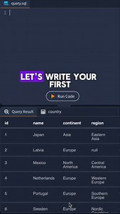 2.1K views | Subscribe now to learn SQL through quick, easy Reels! Your first step? Learning the SELECT statement. Perfect for beginners who want to query like a pro.  Next up: sorting and limiting results. Stay tuned! #sql #mysql #python #datascience #dataanalytics #dataanalysis #learntocode #learn #coding #programming | Codefinity | Facebook