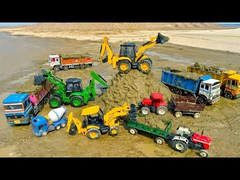 JCB 5CX Loading Mud Ashok Leyland Truck Ford Tractor Pickup Tipper? Jcb Ki Khudai | Tractor Cartoon