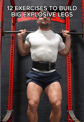 12 EXERCISES TO BUILD BIG EXPLOSIVE LEGS 💥Power Cleans 💥Back Squats 💥Maximal Sprints 💥Romanian Deadlifts 💥Kneeling Jumps 💥Front Squats 💥Hatfield Split Squats 💥Triple Broad Jumps 💥Deadlifts 💥Reverse Lunges 💥Seated Hamstrings Curls 💥Leg Extensions Lifting heavy, jumping and sprinting will build some big and explosive legs. Squats, deadlifts, lunges, split squats, curls and extensions to build strength and size. Cleans, jumps and sprints to build power. Nothing better than a good leg da
