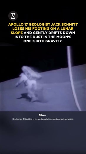 Apollo 17 Astronaut TRIPS on the Moon! (Rare Footage) #trendingshorts #space #nasa #facts