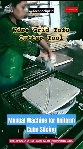 Wire Grid Tofu Cutter Tool – Manual Machine for Uniform Cube Slicing