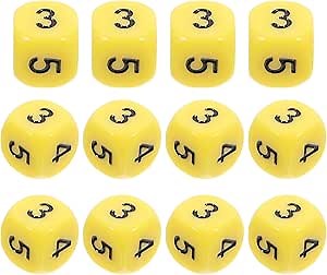 Math Dice Set, 12Pcs 0-5 Number Dice for Kindergarten Learning, Classroom Addition Games & Counting Games, Aids in Mental Agility, Educational Math Manipulatives for Kids(0.62 Inch)