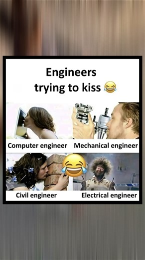 Engineers Trying to Kiss 😂 | Computer vs Mechanical vs Civil | Engineering Meme 🤣#trending #viral