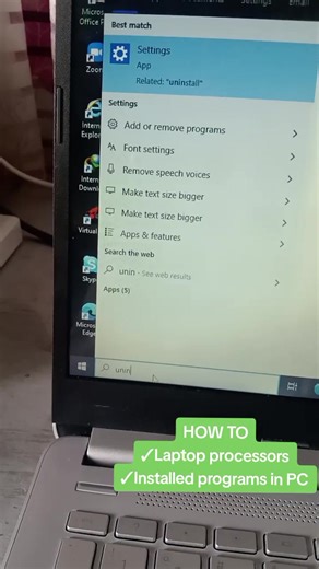 How to check laptop processors and How to check installed programs on the computer. #tutorial #HpLaptop #uninstall #checkprocessor