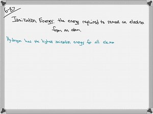 SOLVED:Explain why the ionization energy for hydrogen is much higher than that of other Group IA/1 elements.