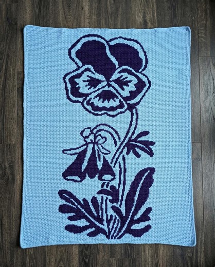 Pansy Flower Blanket Crochet Pattern – Art Nouveau Throw Overlay Mosaic PDF - Etsy