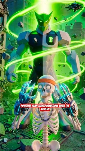 Modern Skeleton & Ben Tennyson Save Earth 🌍 | Epic Alien Battle Animation