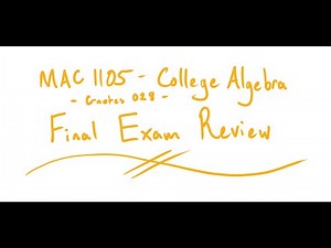 MAC 1105 - Gnotes 028 - Final Exam Review