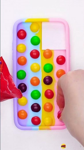 DIY Chocolate & skittles in a pop it phone case! 🍭🍫✨ #dessert #popit