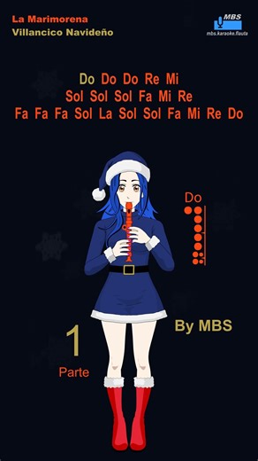 La Marimorena #shorts Parte 1 Villancico Navideño Flauta Dulce Cover By MBS Tutorial Animado