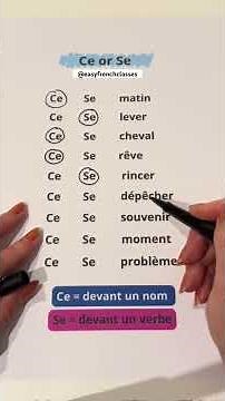 Ce or Se? French Grammar | French Lesson