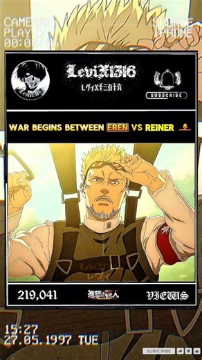 Eren Vs Reiner war begins #eren #aotedit #aot #erenyeager #reiner
