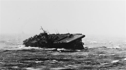 Typhoon waves nearly disrupt final Allied operations in the Pacific