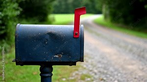 Rural mailbox awaiting deliveries on a sunny day as cars drive up the road in the distance, showcasing the peace of country living
