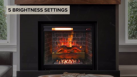 Modern Ember Uptown 23 inch Smart Electric Fireplace Insert & Trim Kit - Black