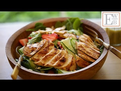 Strawberry Spinach Salad with Grilled Chicken and Orange Poppy Seed Dressing