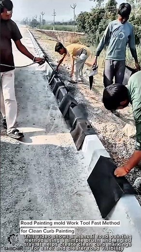 Road Painting mold Work Tool Fast Method for Clean Curb Painting #worktool
