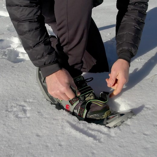 The ultimate user-friendly snowshoes for hiking, running and jumping in the snow! | Crescent Moon Snowshoes