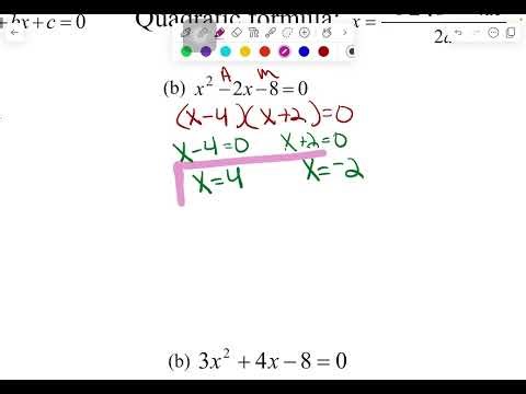 Notes 41 - Solving with the Quadratic Formula