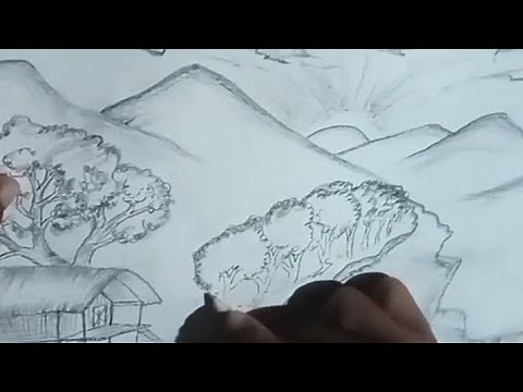 how to draw natural scenery of Arunachal Pradesh