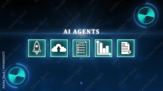 Businessman interacting with an AI agent interface to automate processes, manage digital workflows, process data, and control smart systems, highlighting AI-driven innovation.4k