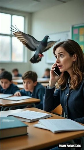 The story of a pigeon entering the school and the children getting scared 😭 #ai #pigeon #shorts