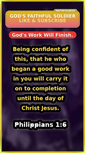 🙌 Finish the Good Work 🙏 Philippians 1:6 #Shorts