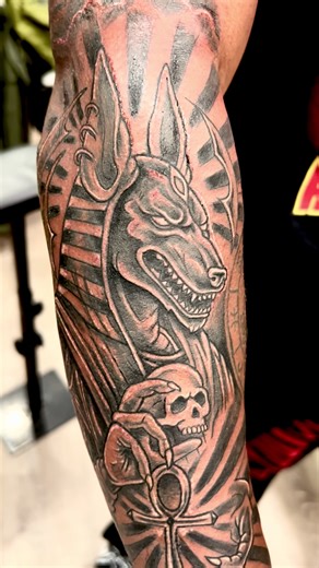 Anubis #anubis #anubistattoo #tattoo #darkskinbodyart #egyptiantattoo | tattoo