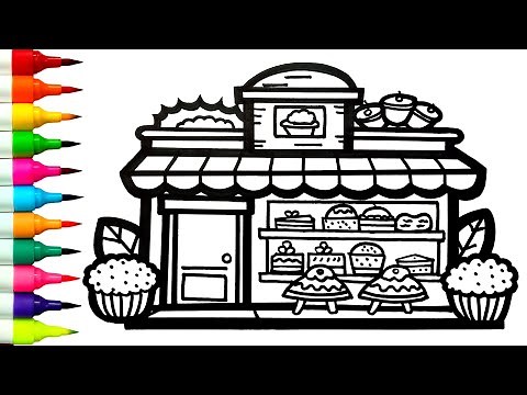HOW TO DRAW A BAKERY | Bakery Shop Drawing Easy Step by Step | Draw Bakery Shop Bakery 🥯🧁